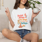 Drink Wine Pet Dogs Do Yoga t-shirt