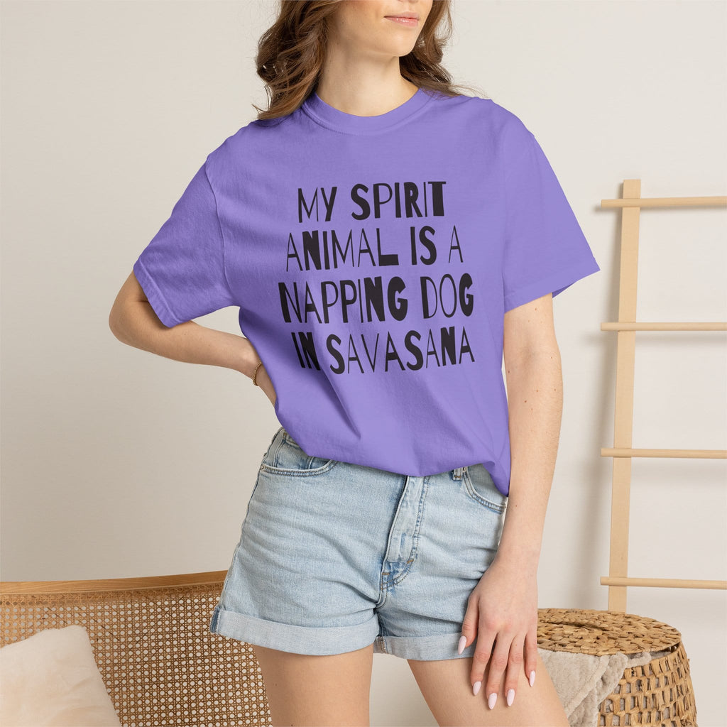 My Spirit Animal is a Napping Dog in Savasana t-shirt