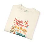 Drink Wine Pet Dogs Do Yoga t-shirt
