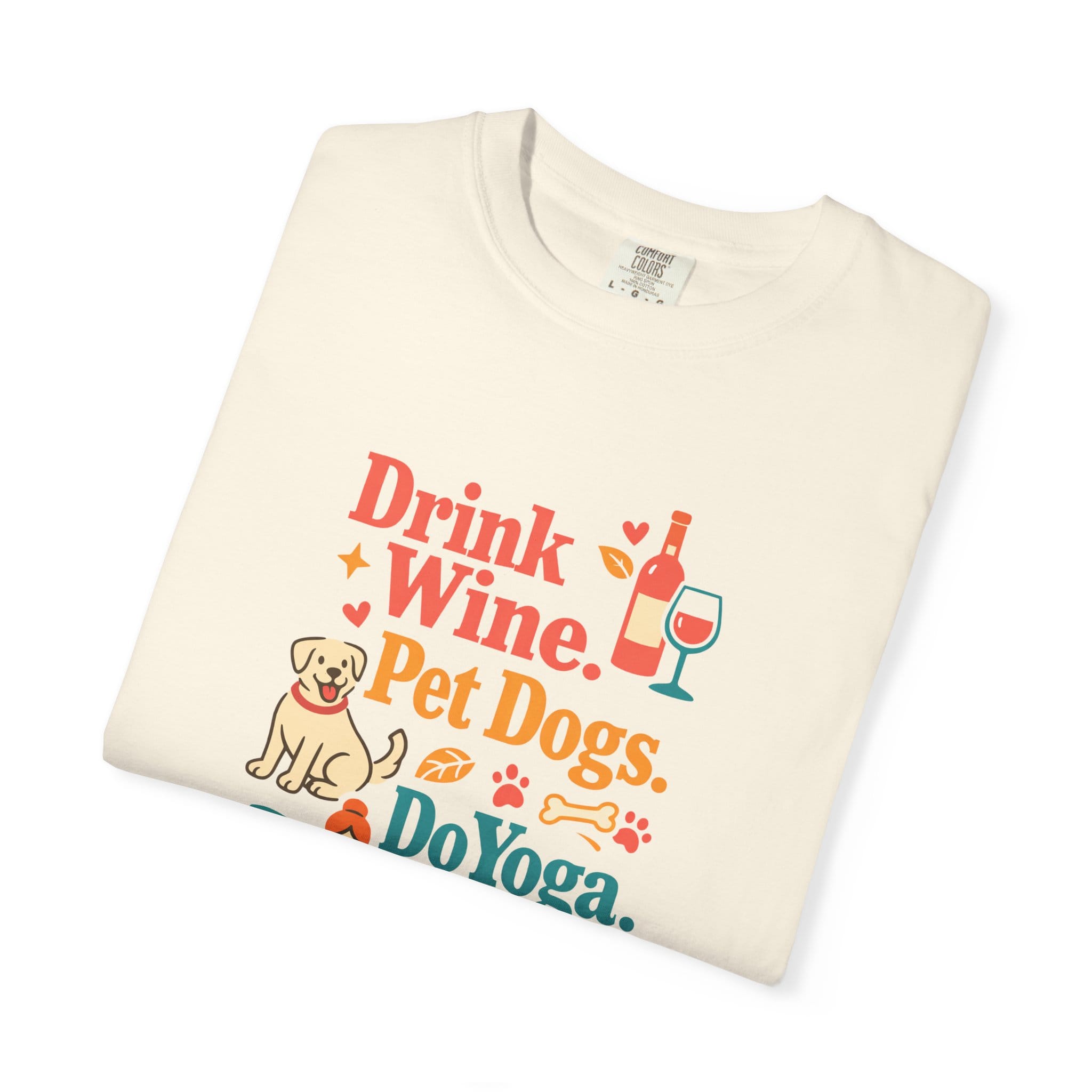 Drink Wine Pet Dogs Do Yoga t-shirt