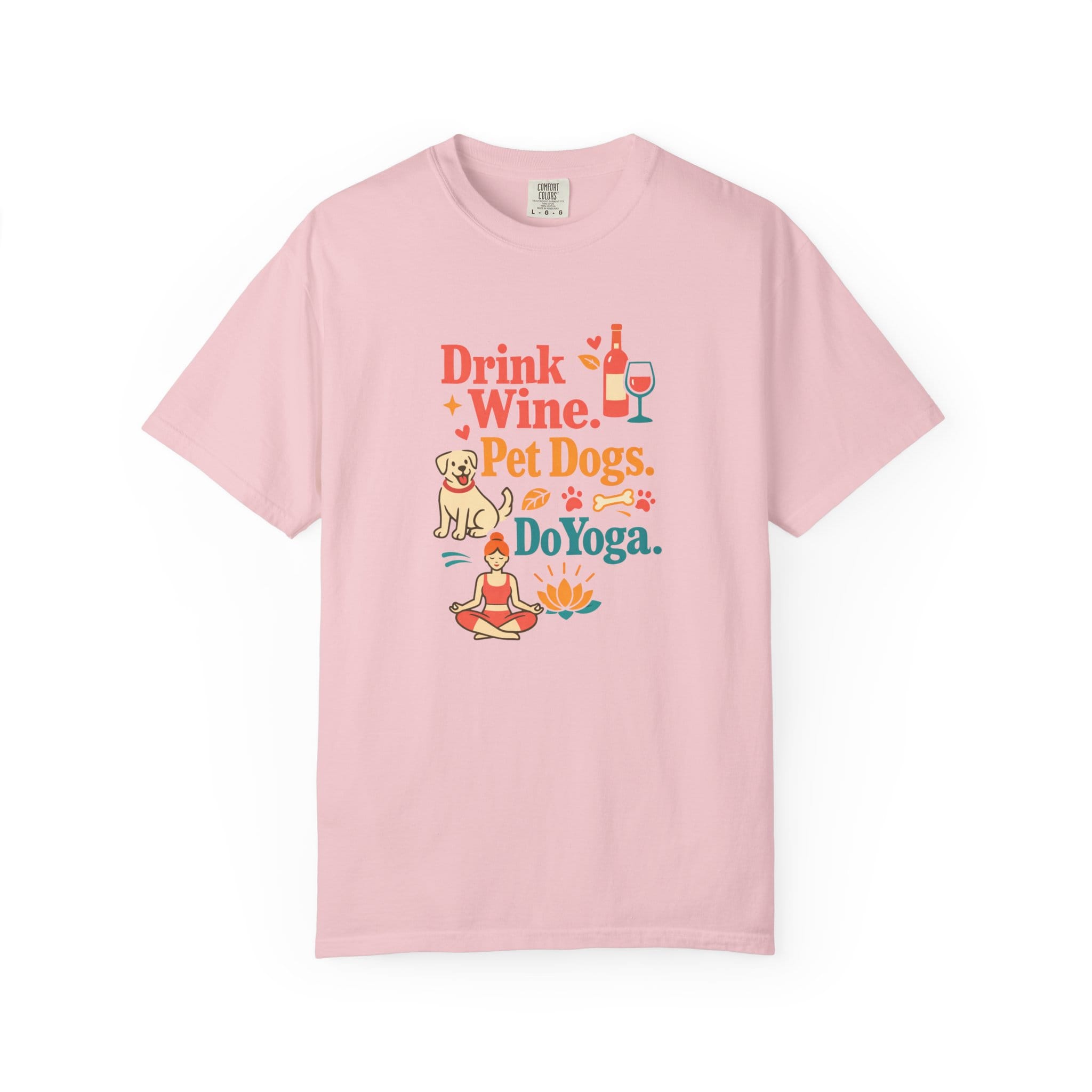 Drink Wine Pet Dogs Do Yoga t-shirt