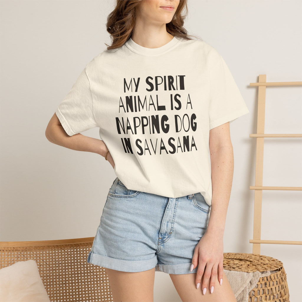 My Spirit Animal is a Napping Dog in Savasana t-shirt