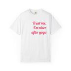 I'm Nicer After Yoga text t-shirt