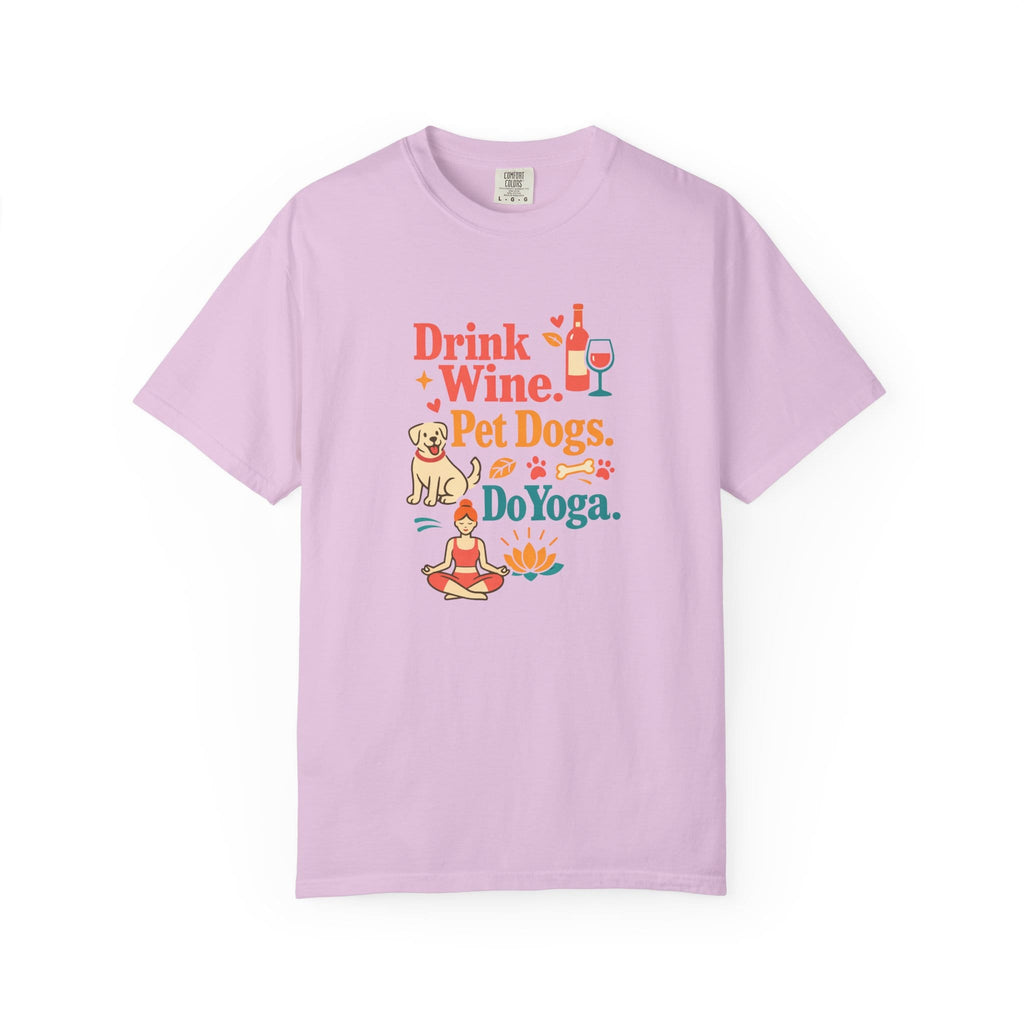 Drink Wine Pet Dogs Do Yoga t-shirt