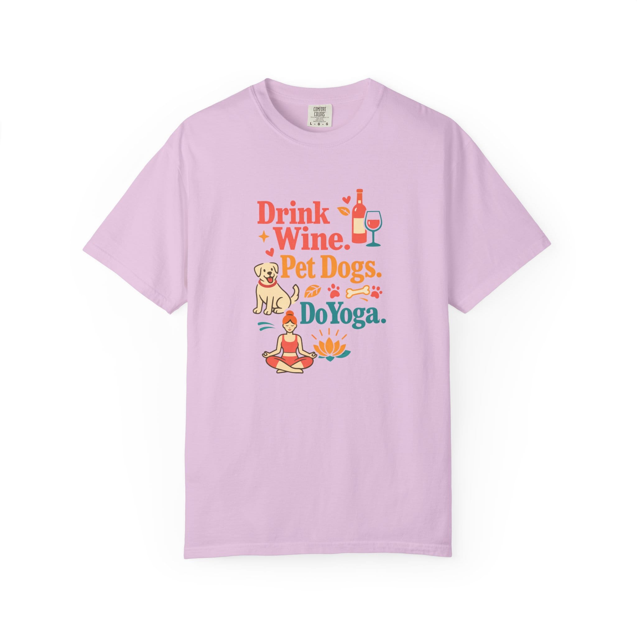 Drink Wine Pet Dogs Do Yoga t-shirt