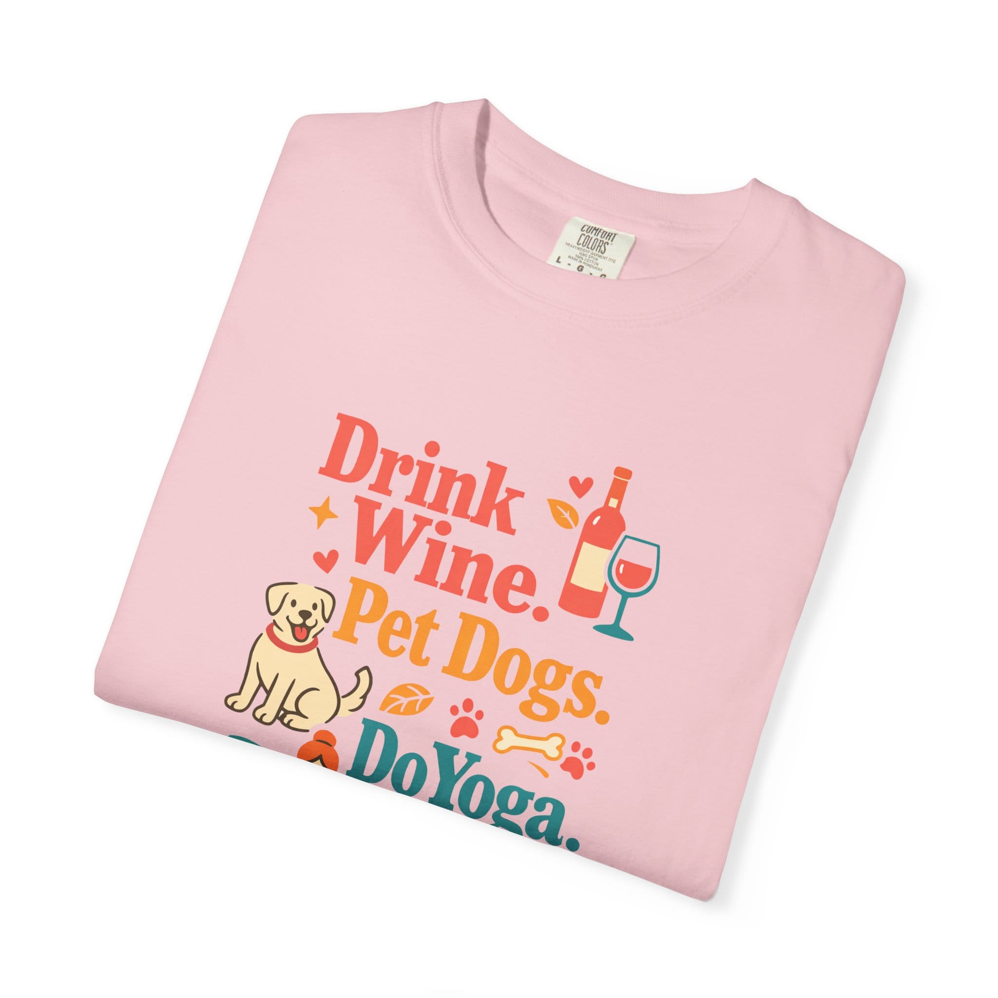 Drink Wine Pet Dogs Do Yoga t-shirt