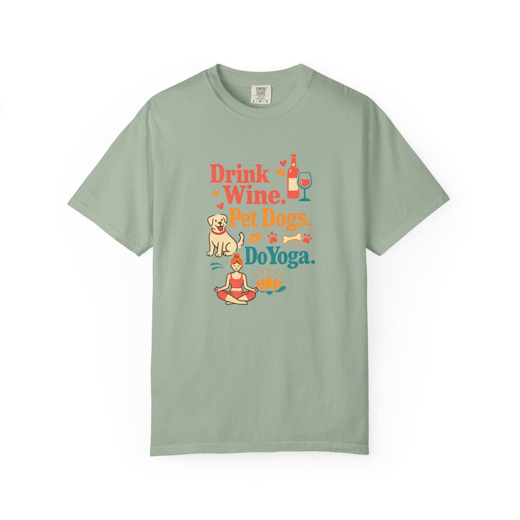 Drink Wine Pet Dogs Do Yoga t-shirt