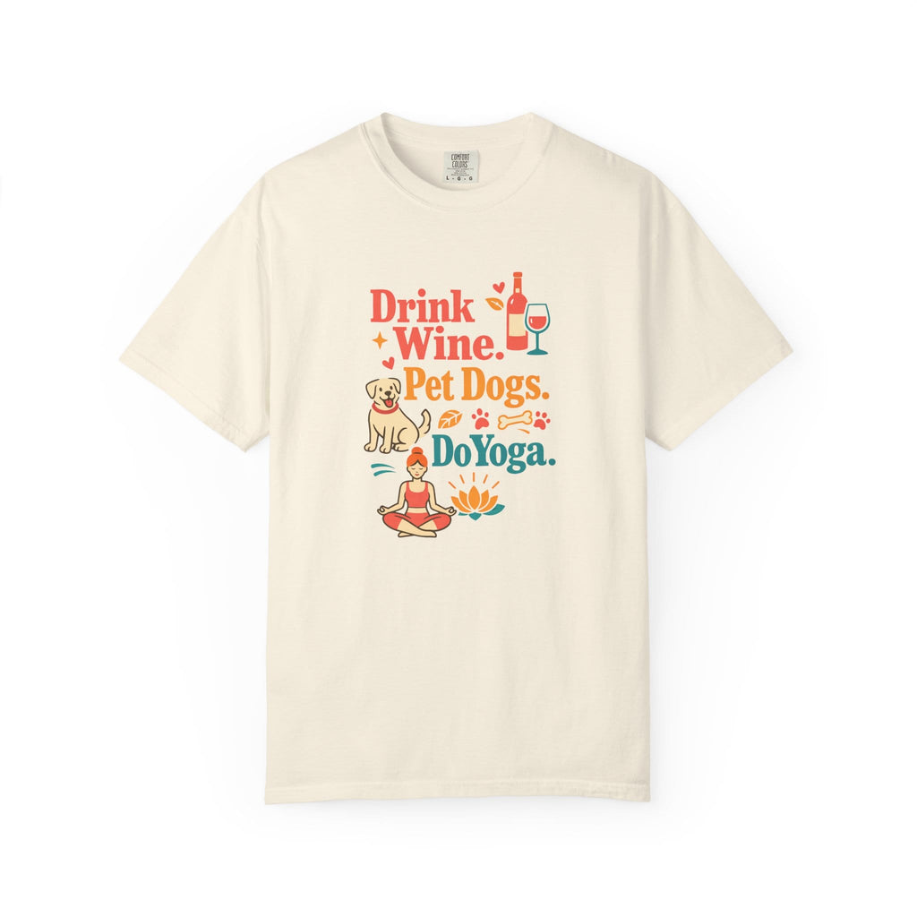 Drink Wine Pet Dogs Do Yoga t-shirt