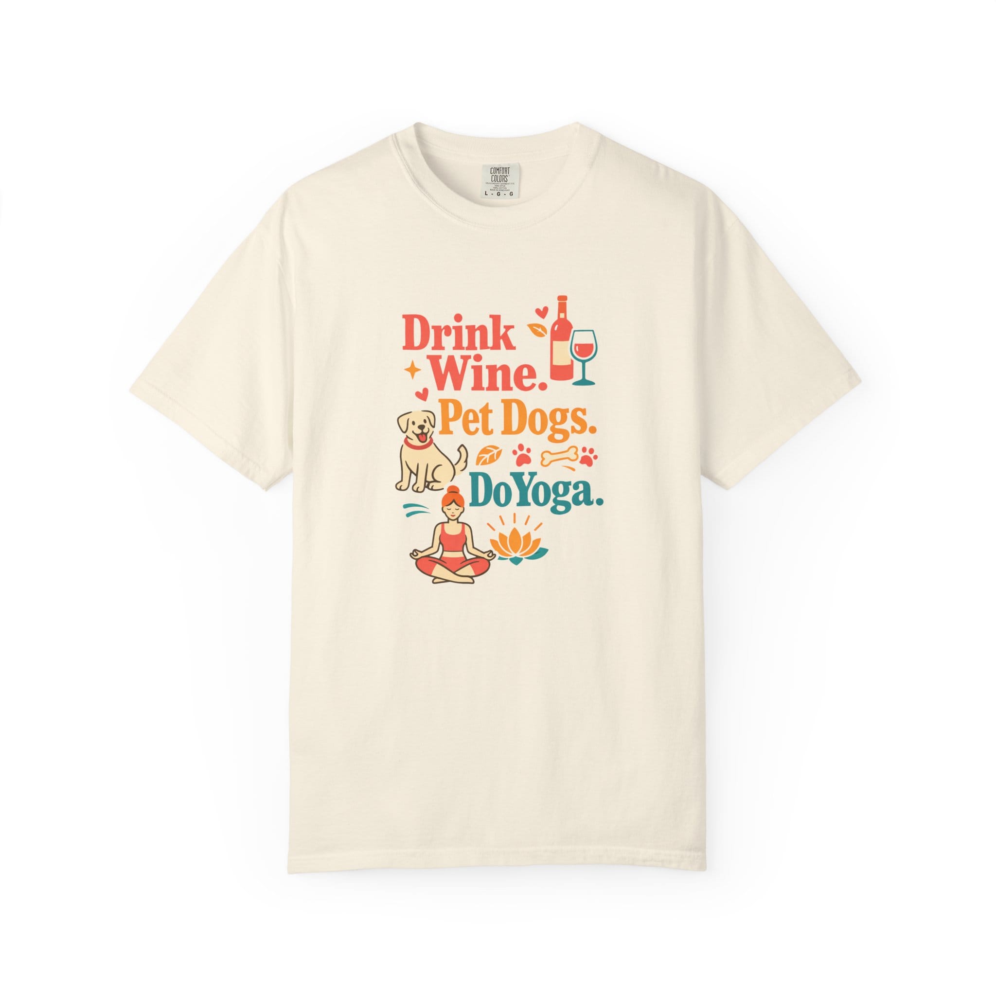 Drink Wine Pet Dogs Do Yoga t-shirt