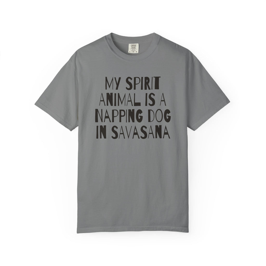 My Spirit Animal is a Napping Dog in Savasana t-shirt