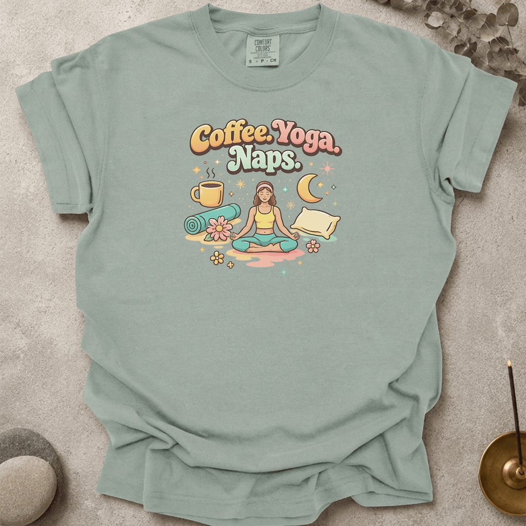 Coffee Yoga Naps t-shirt