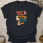Drink Wine Pet Dogs Do Yoga t-shirt
