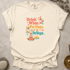 Drink Wine Pet Dogs Do Yoga t-shirt