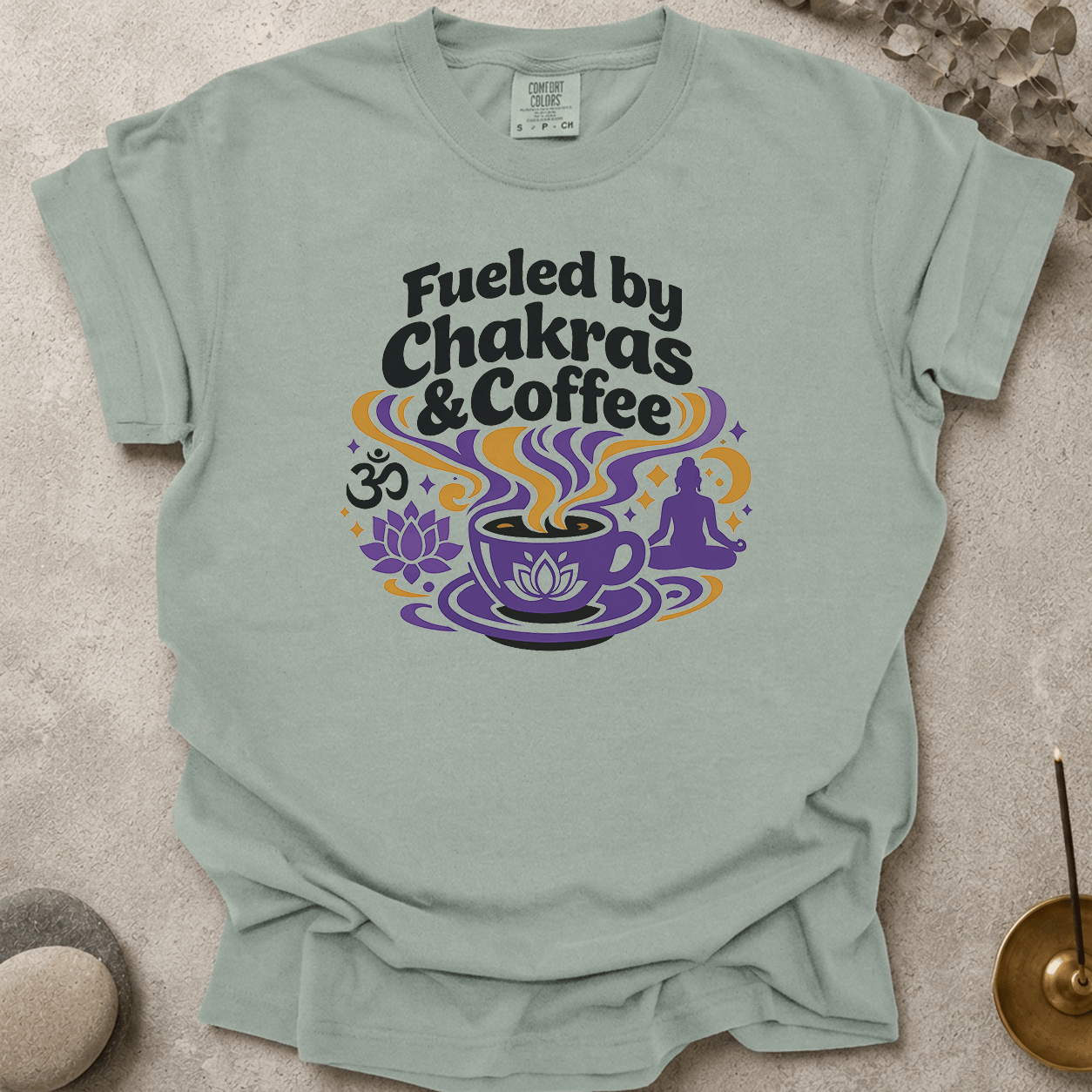 Fueled by Chakras and Coffee t-shirt