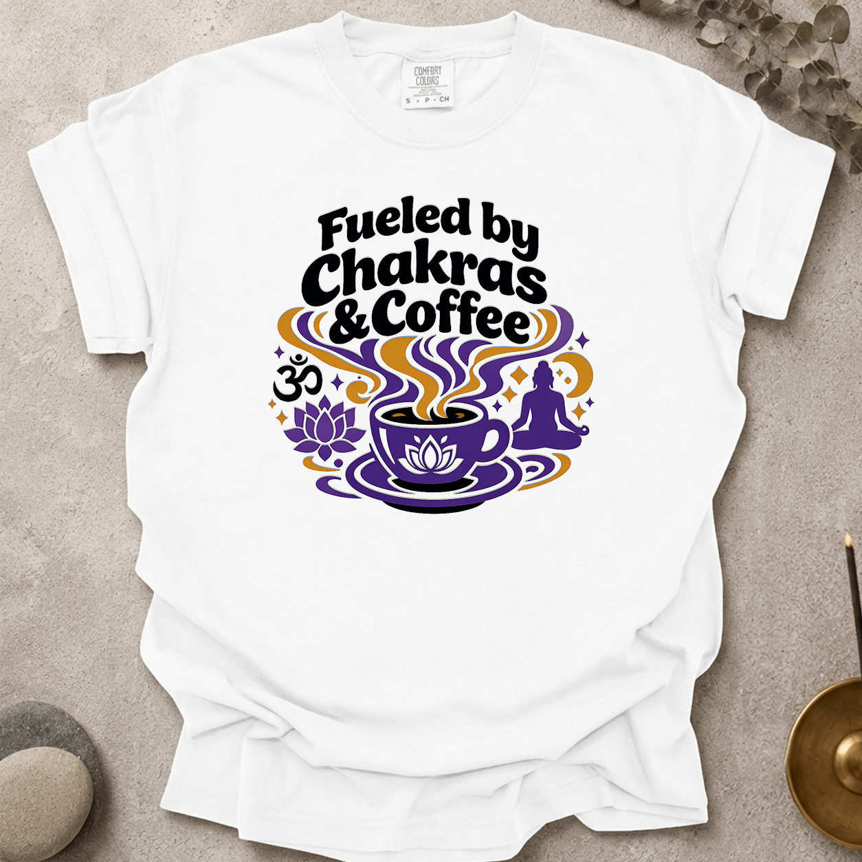 Fueled by Chakras and Coffee t-shirt