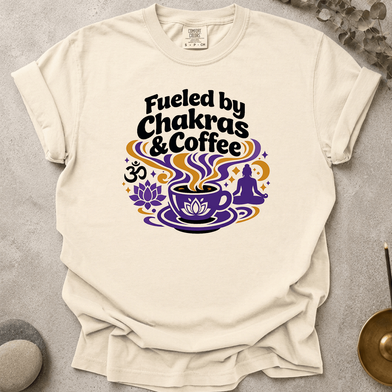 Fueled by Chakras and Coffee t-shirt