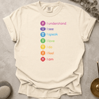 Know See Speak Love Do Feel Am t-shirt