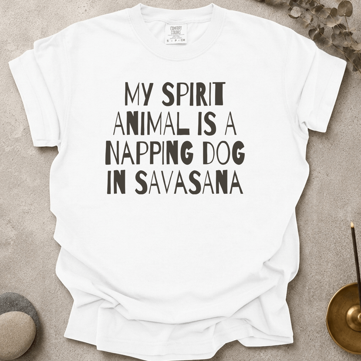 My Spirit Animal is a Napping Dog in Savasana t-shirt