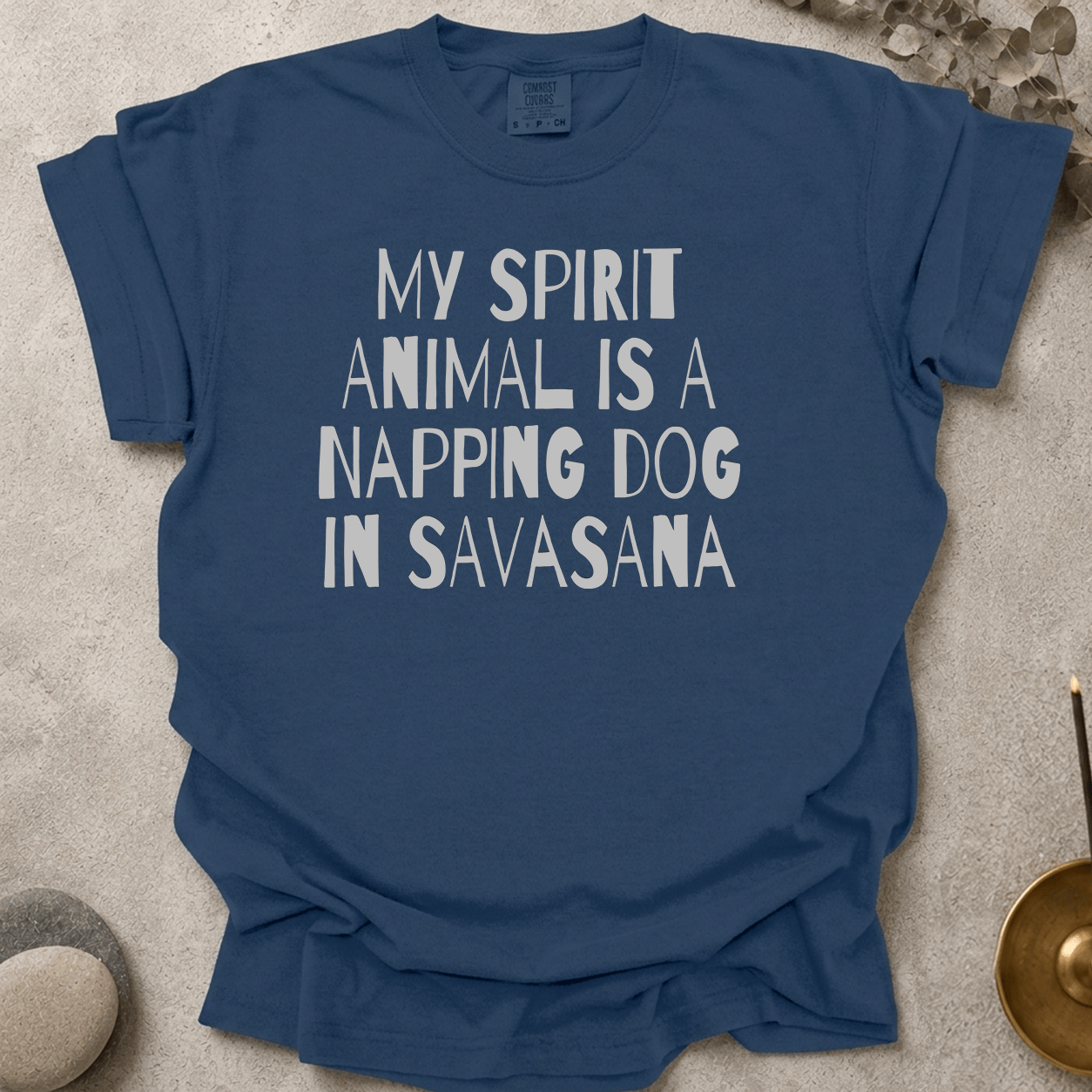 My Spirit Animal is a Napping Dog in Savasana t-shirt