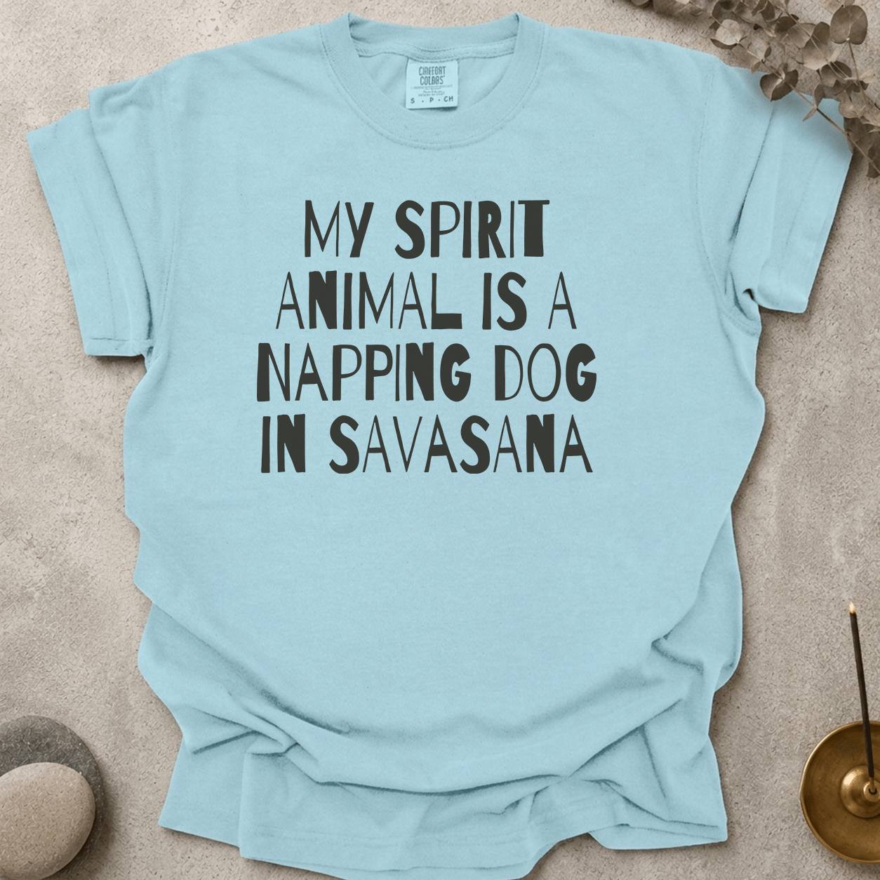 My Spirit Animal is a Napping Dog in Savasana t-shirt