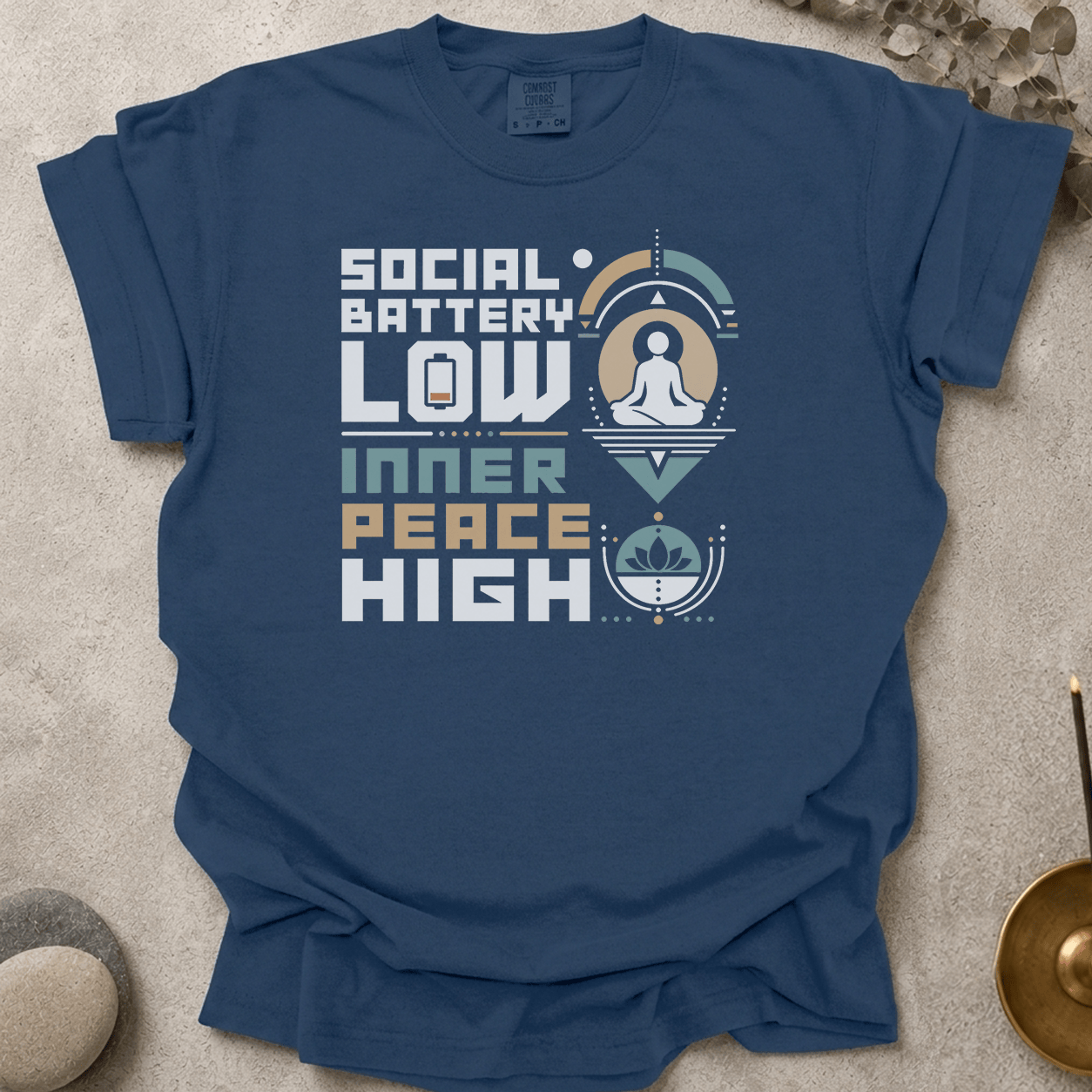 Social Battery Low Inner Peace High t-shirt