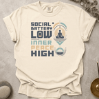 Social Battery Low Inner Peace High t-shirt