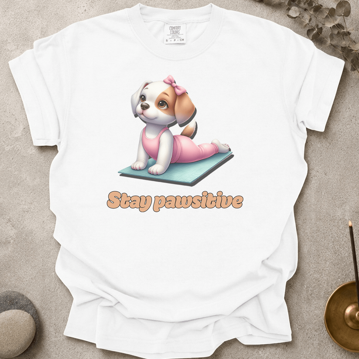 Stay pawsitive t-shirt