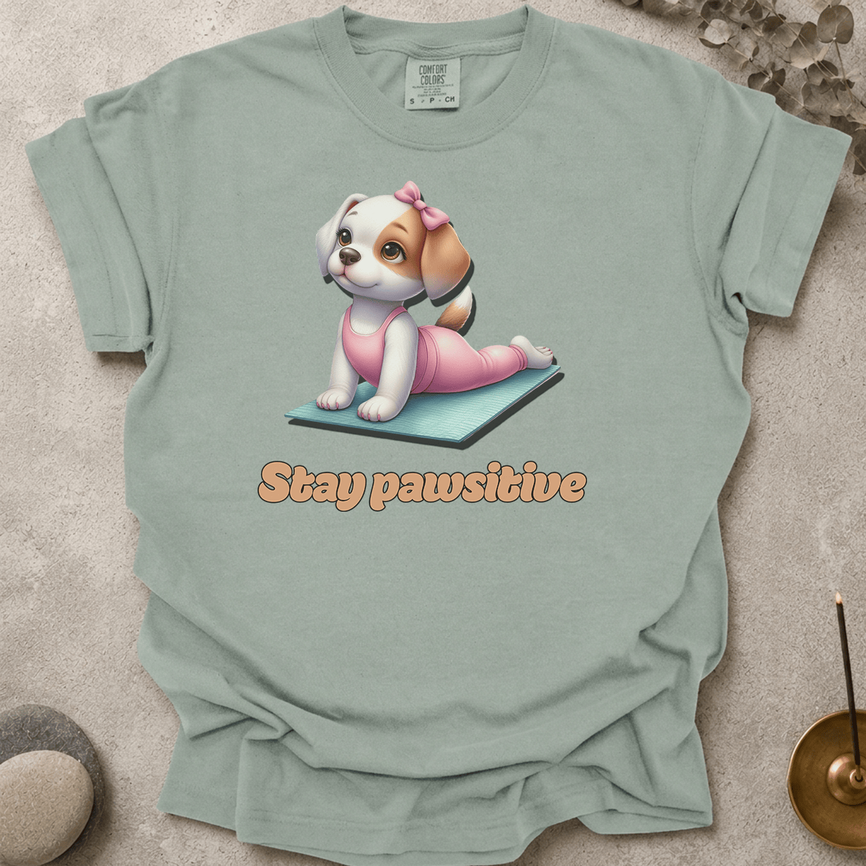Stay pawsitive t-shirt