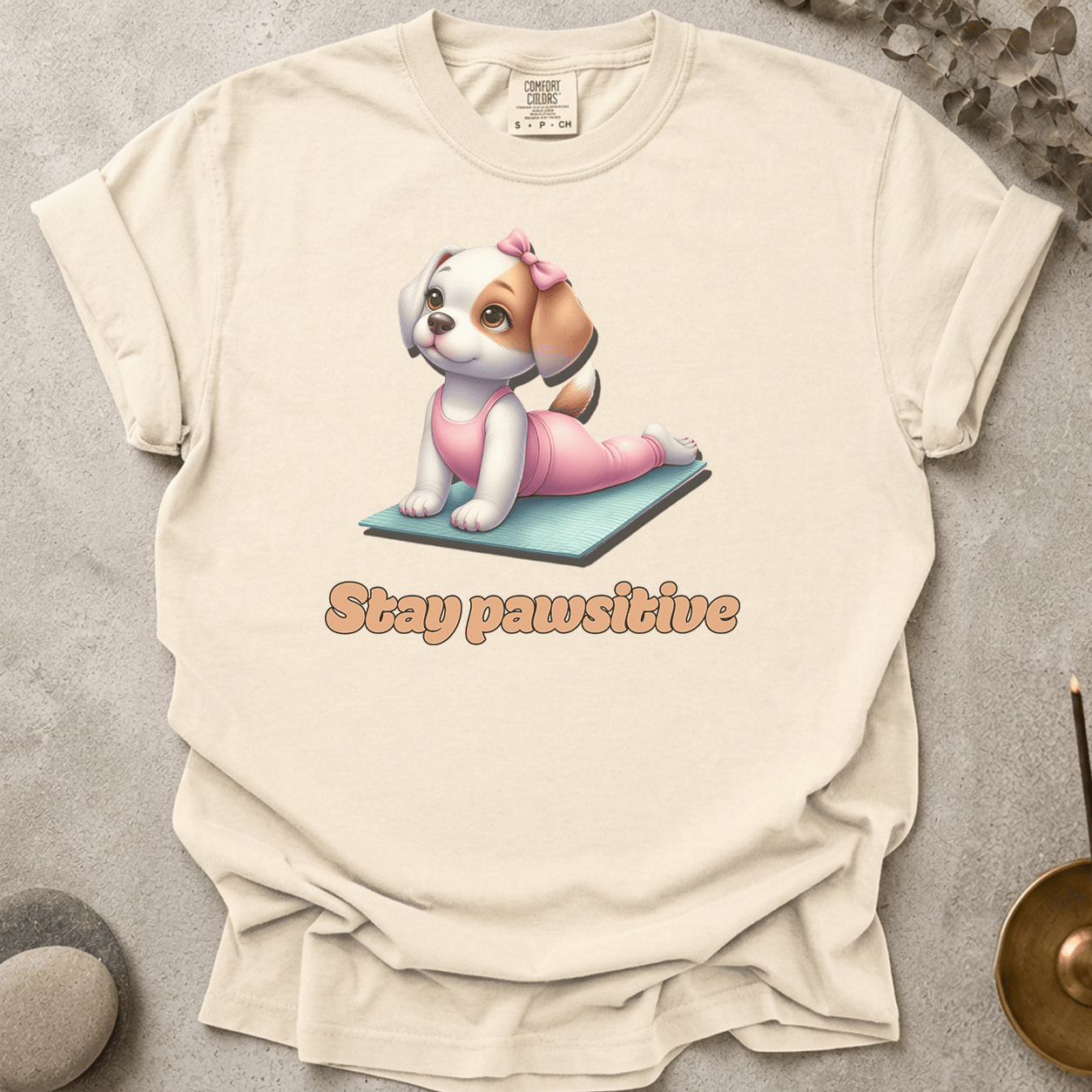 Stay pawsitive t-shirt