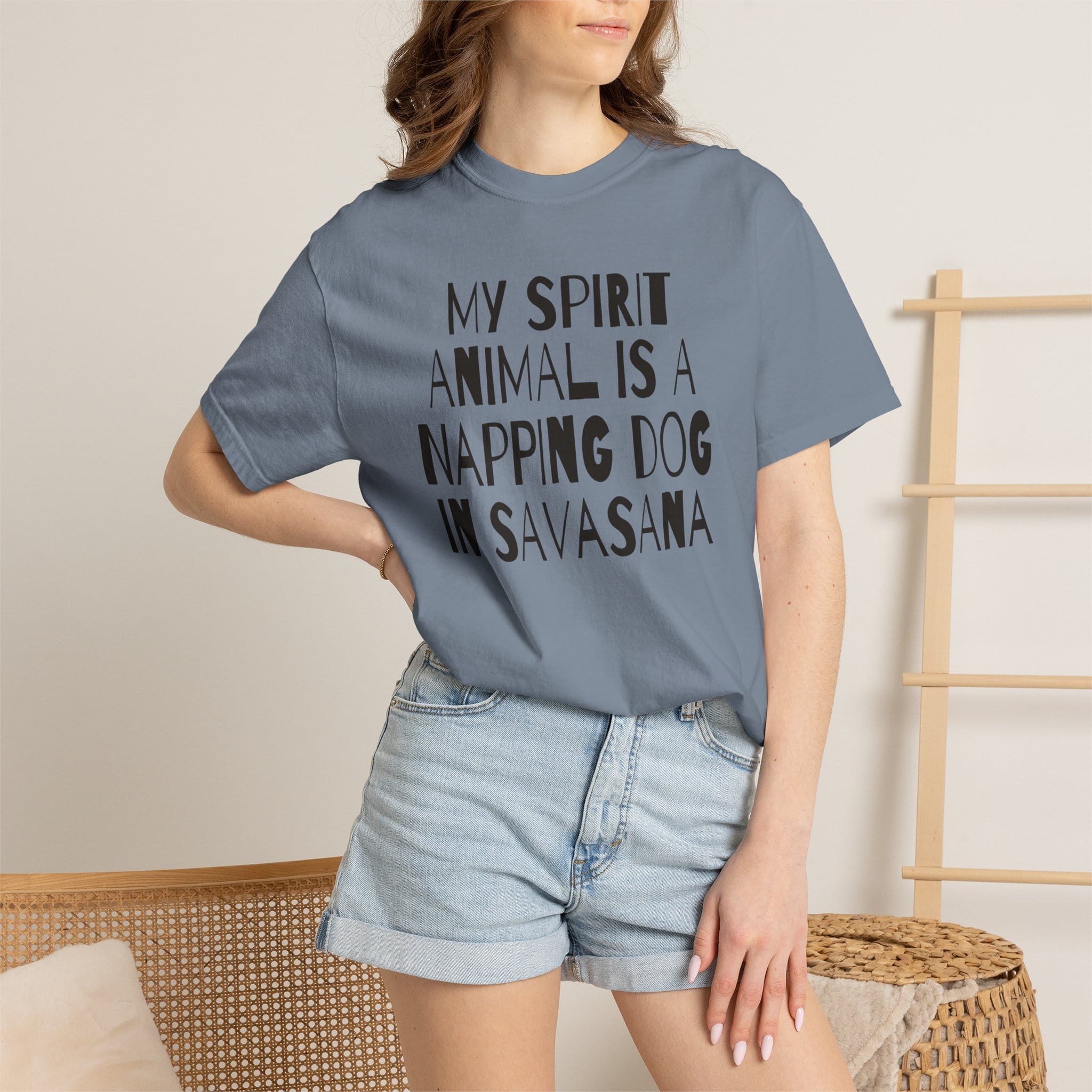 My Spirit Animal is a Napping Dog in Savasana t-shirt