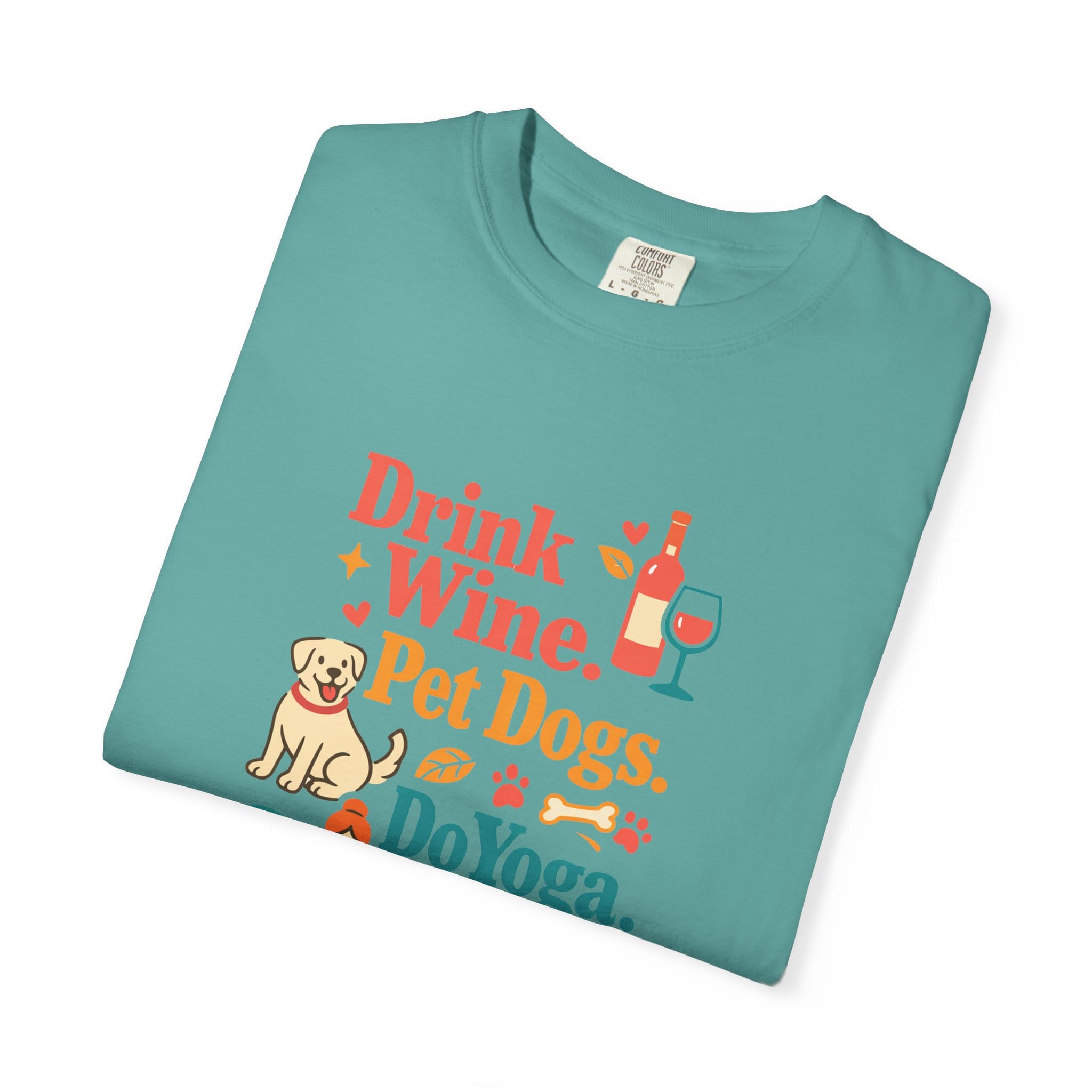 Drink Wine Pet Dogs Do Yoga t-shirt