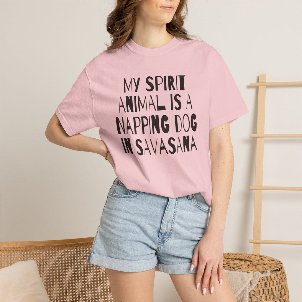 My Spirit Animal is a Napping Dog in Savasana t-shirt