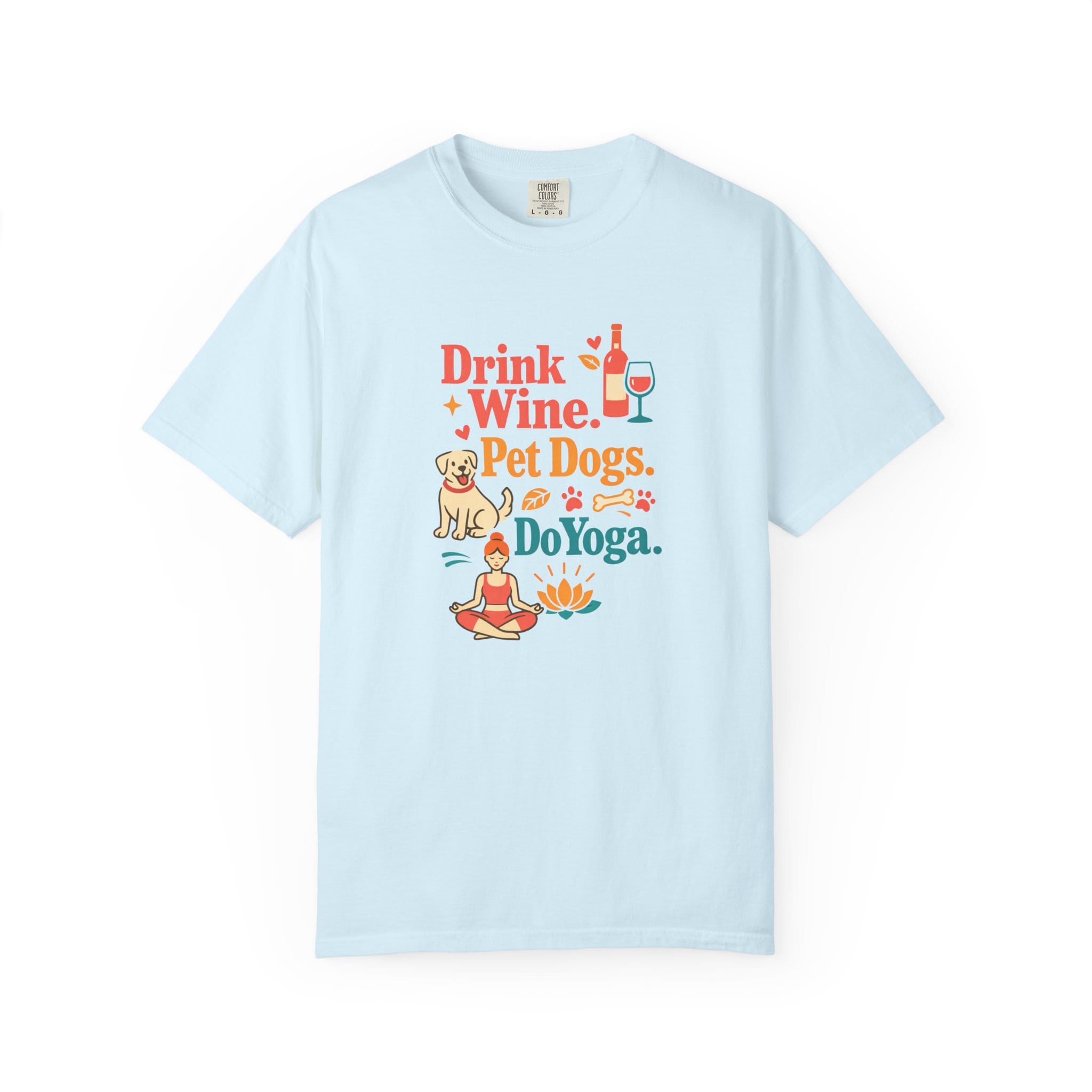Drink Wine Pet Dogs Do Yoga t-shirt