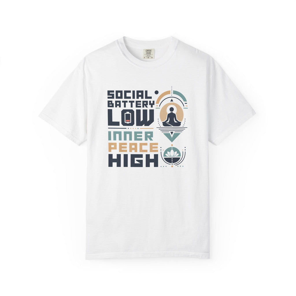 Social Battery Low Inner Peace High t-shirt
