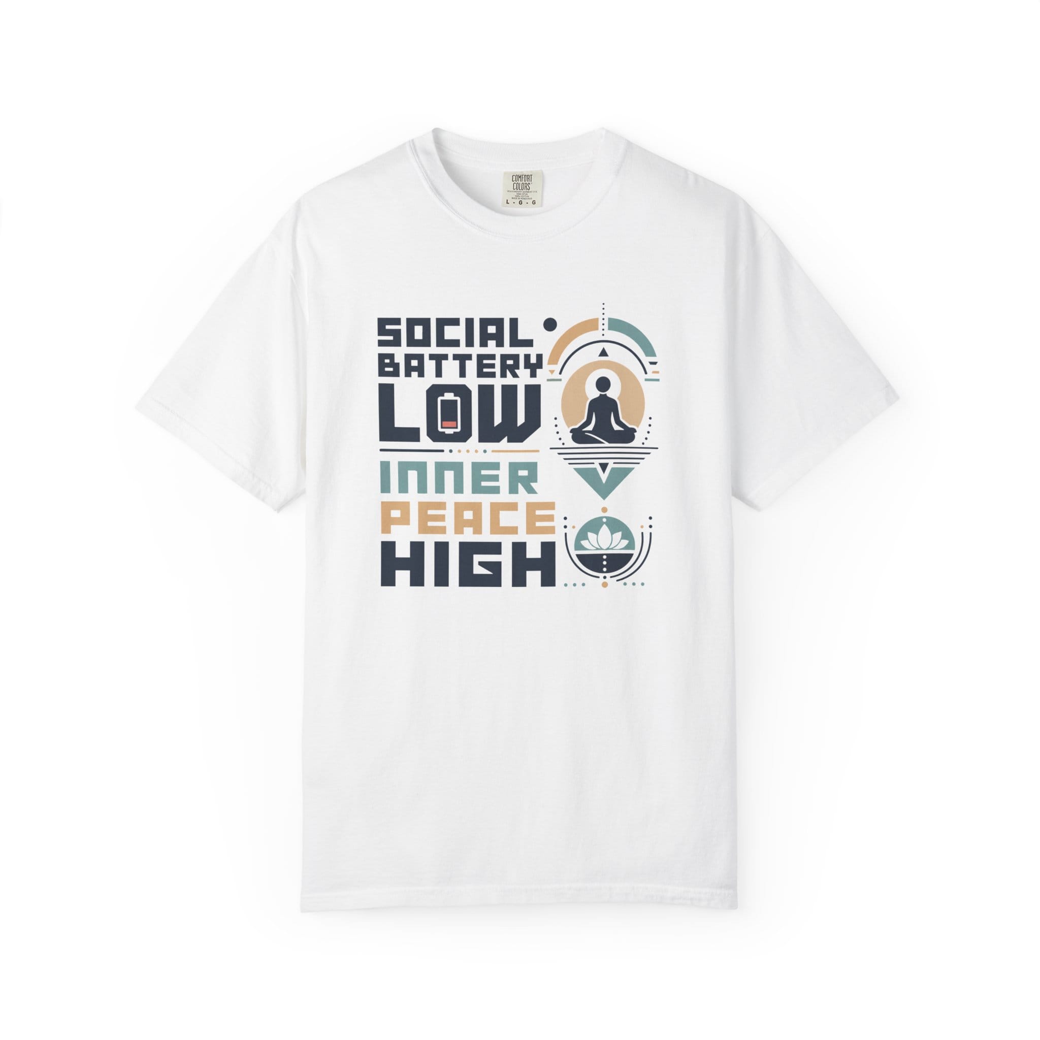 Social Battery Low Inner Peace High t-shirt