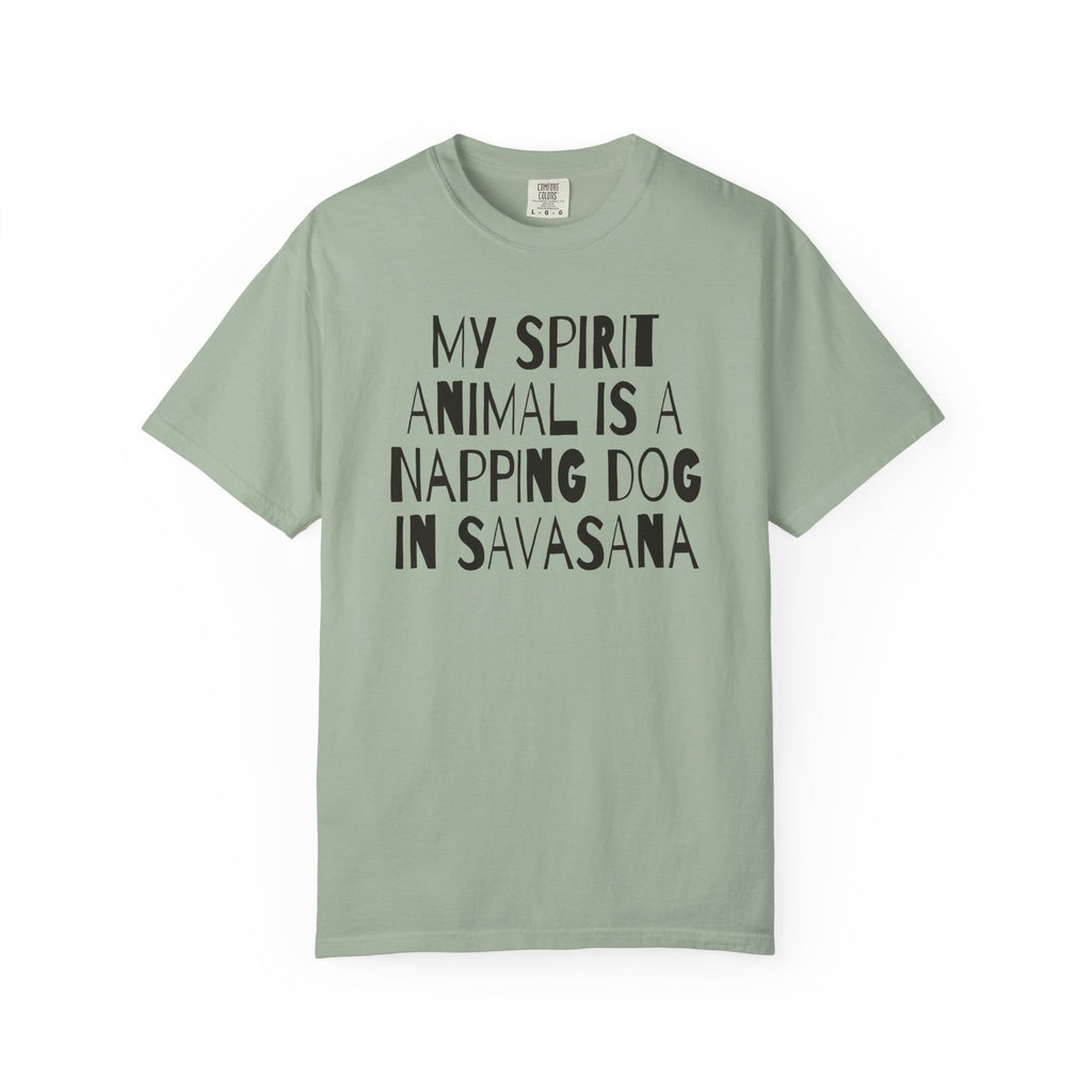 My Spirit Animal is a Napping Dog in Savasana t-shirt
