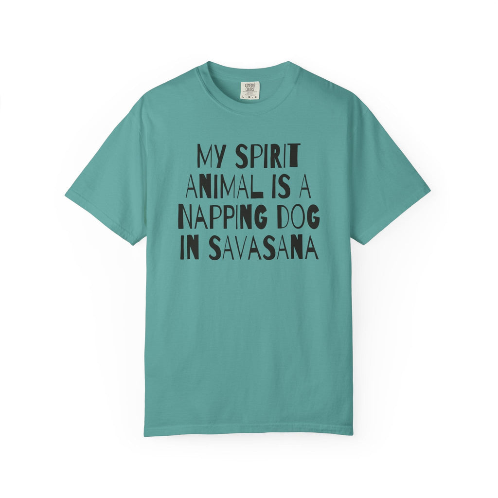 My Spirit Animal is a Napping Dog in Savasana t-shirt