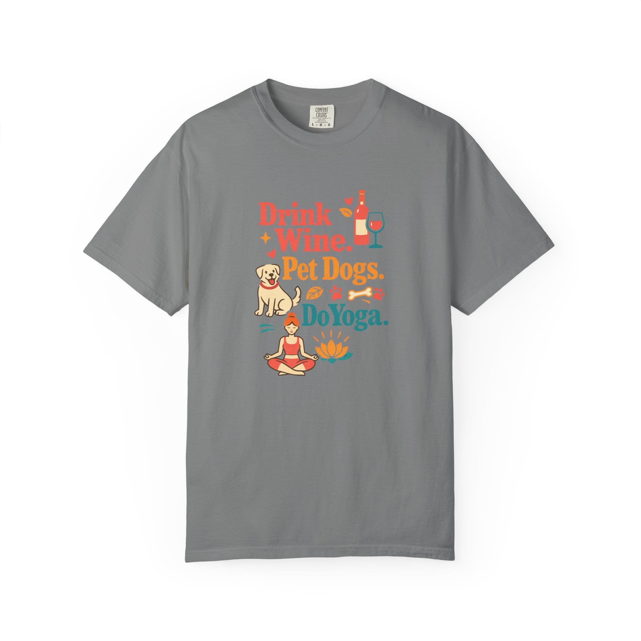 Drink Wine Pet Dogs Do Yoga t-shirt