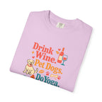 Drink Wine Pet Dogs Do Yoga t-shirt