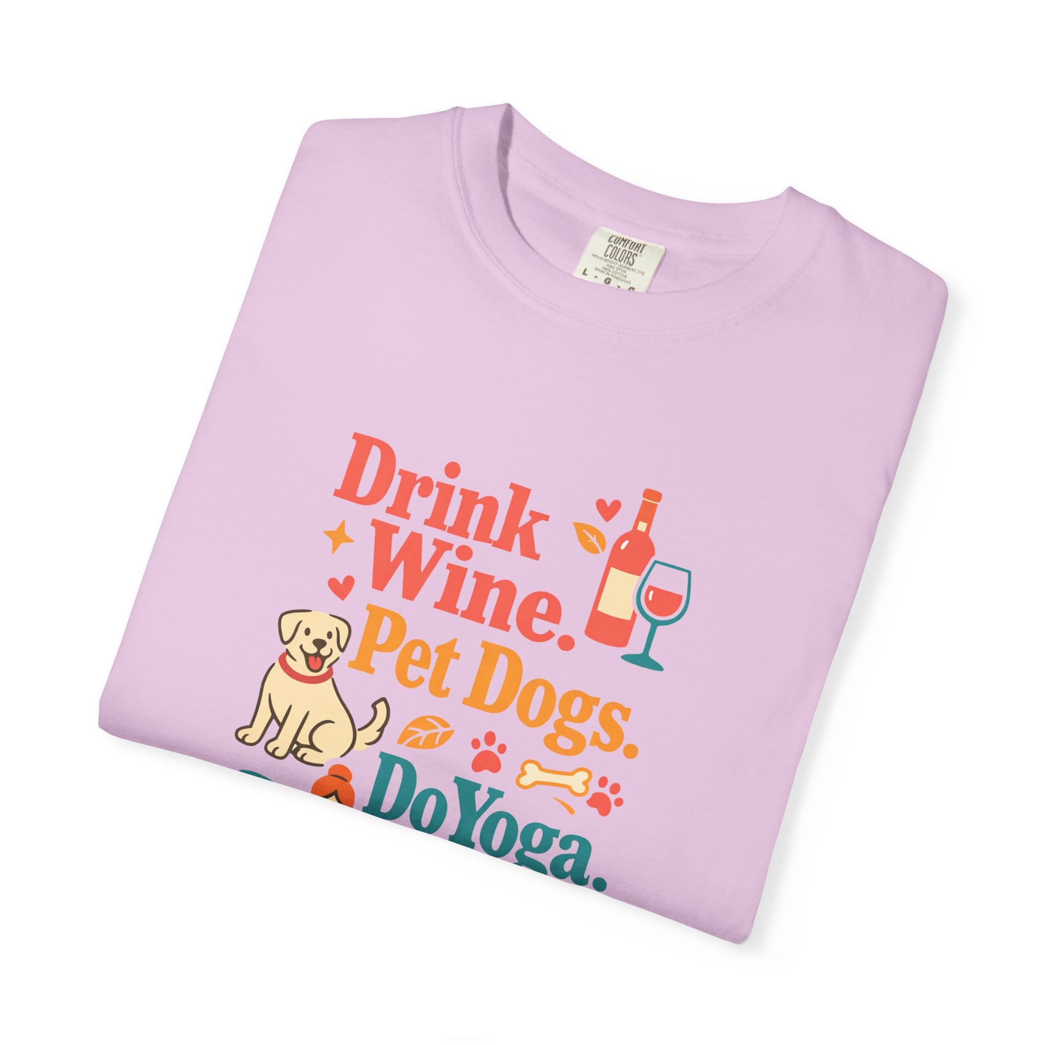 Drink Wine Pet Dogs Do Yoga t-shirt