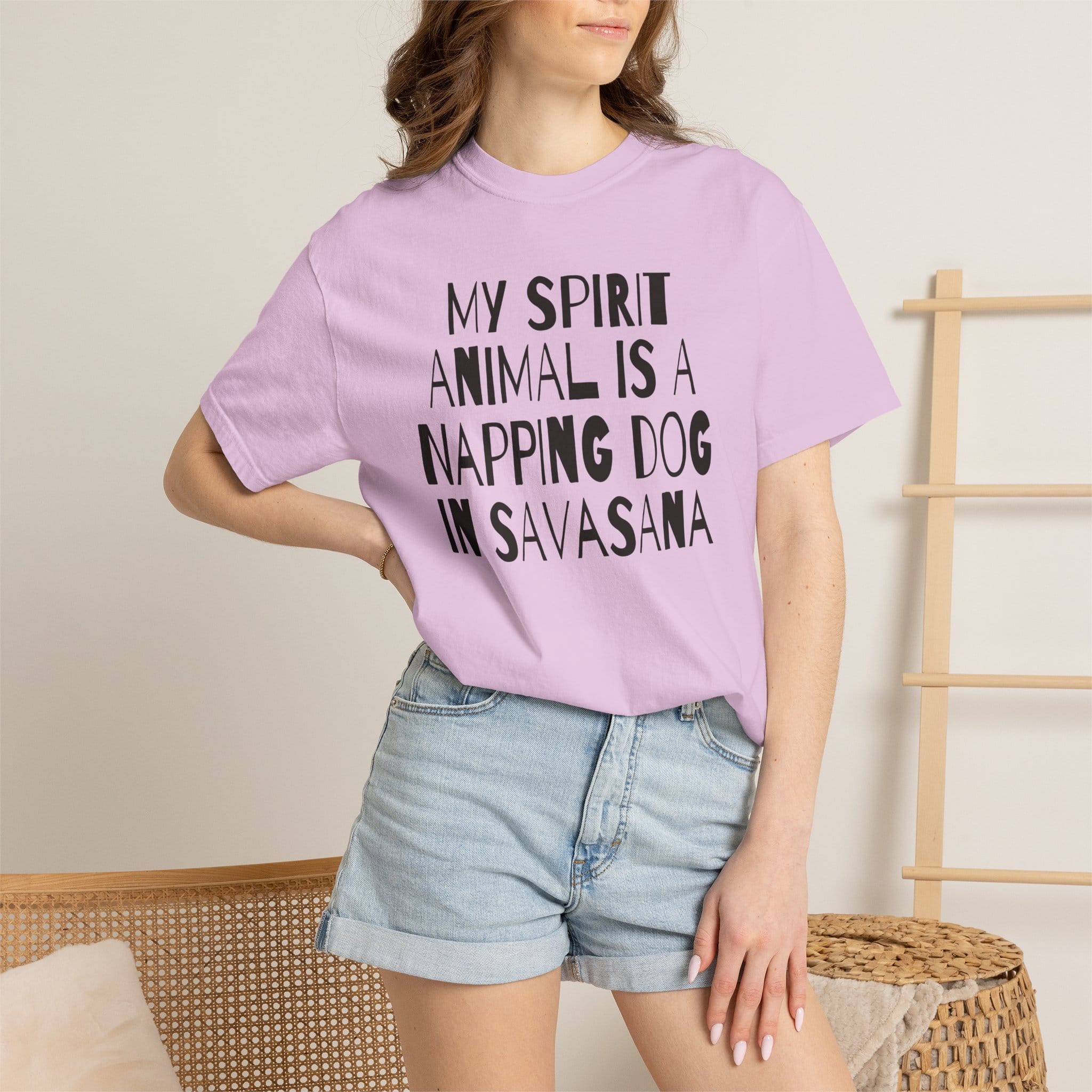 My Spirit Animal is a Napping Dog in Savasana t-shirt