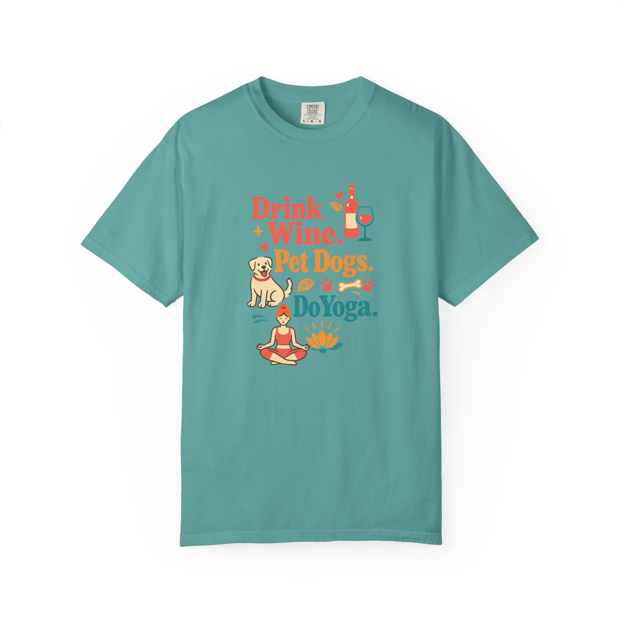 Drink Wine Pet Dogs Do Yoga t-shirt