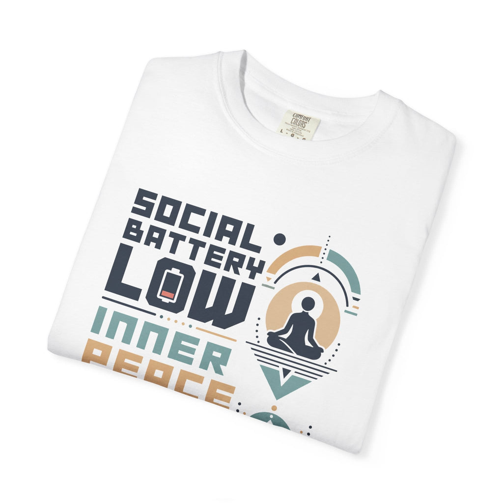 Social Battery Low Inner Peace High t-shirt