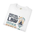 Social Battery Low Inner Peace High t-shirt