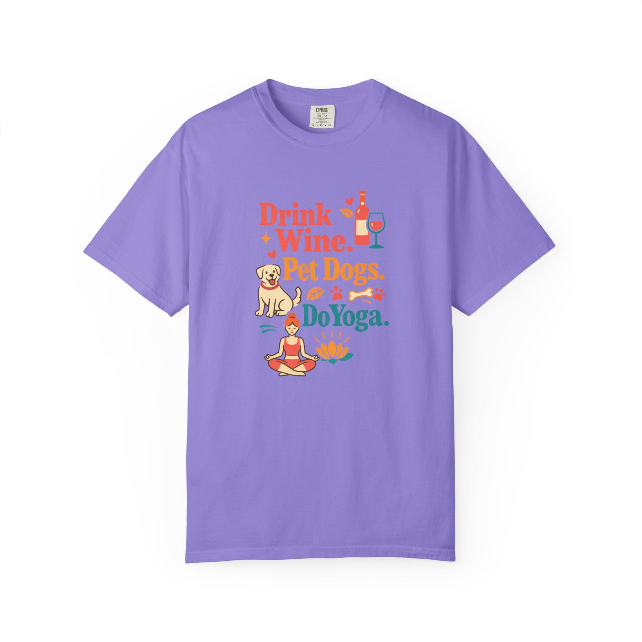 Drink Wine Pet Dogs Do Yoga t-shirt