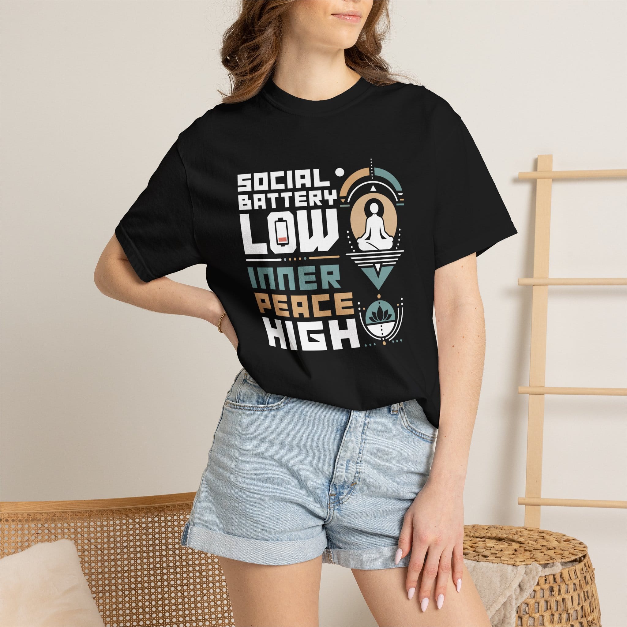 Social Battery Low Inner Peace High t-shirt